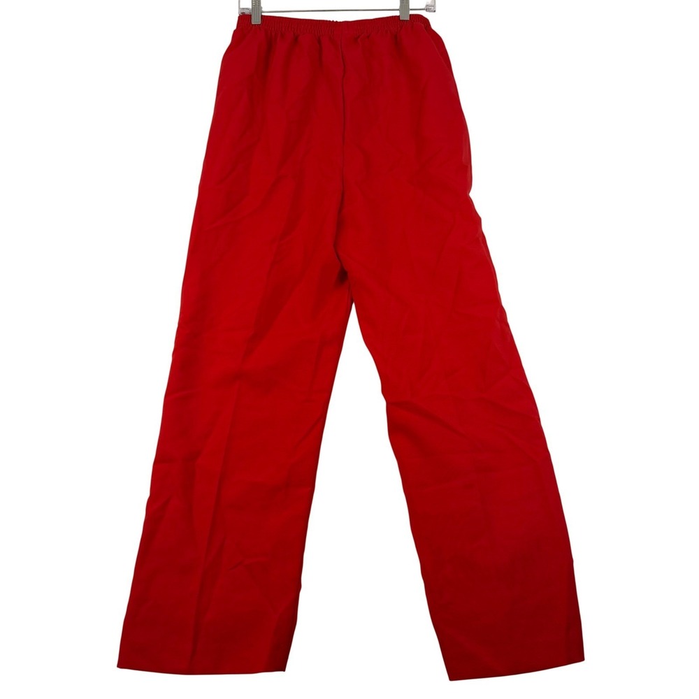 Blair Womens Red Elastic Waist Pull On Straight Leg Pants Size 18 Side Pockets